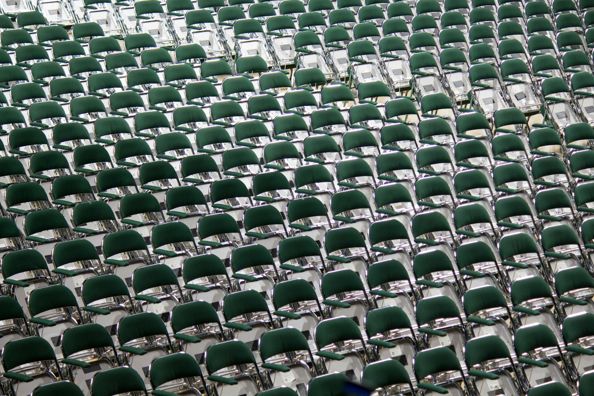 Katie Montgomery's picture of rows of green chairs